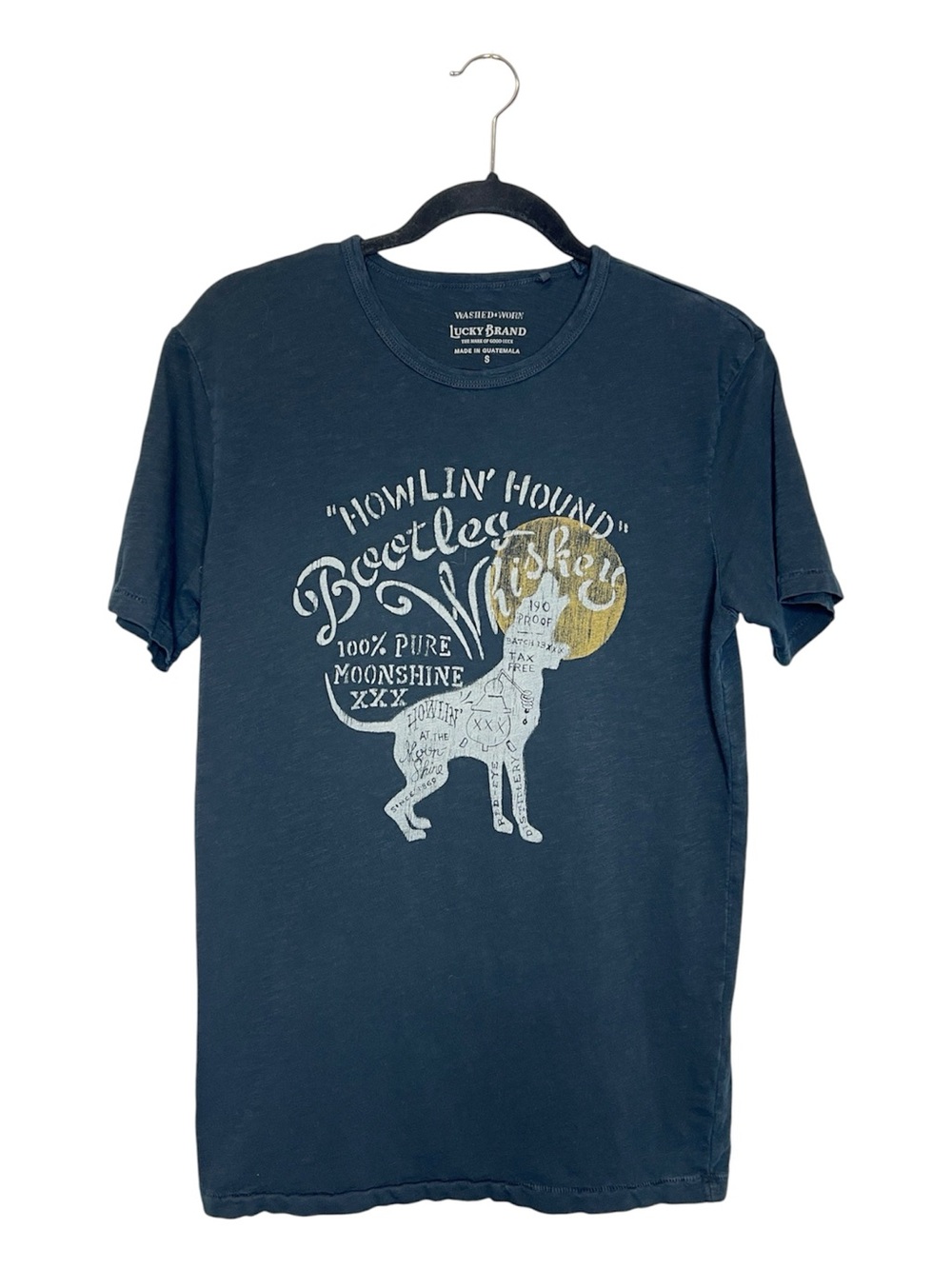 Lucky Brand Howlin’ Hound Whiskey 100% Cotton Graphic Print Tee size Small